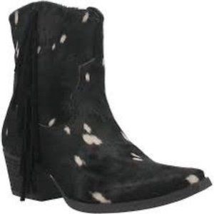 Dingo DI351 Hair We Go Fringe Western Booties Black Size 6M